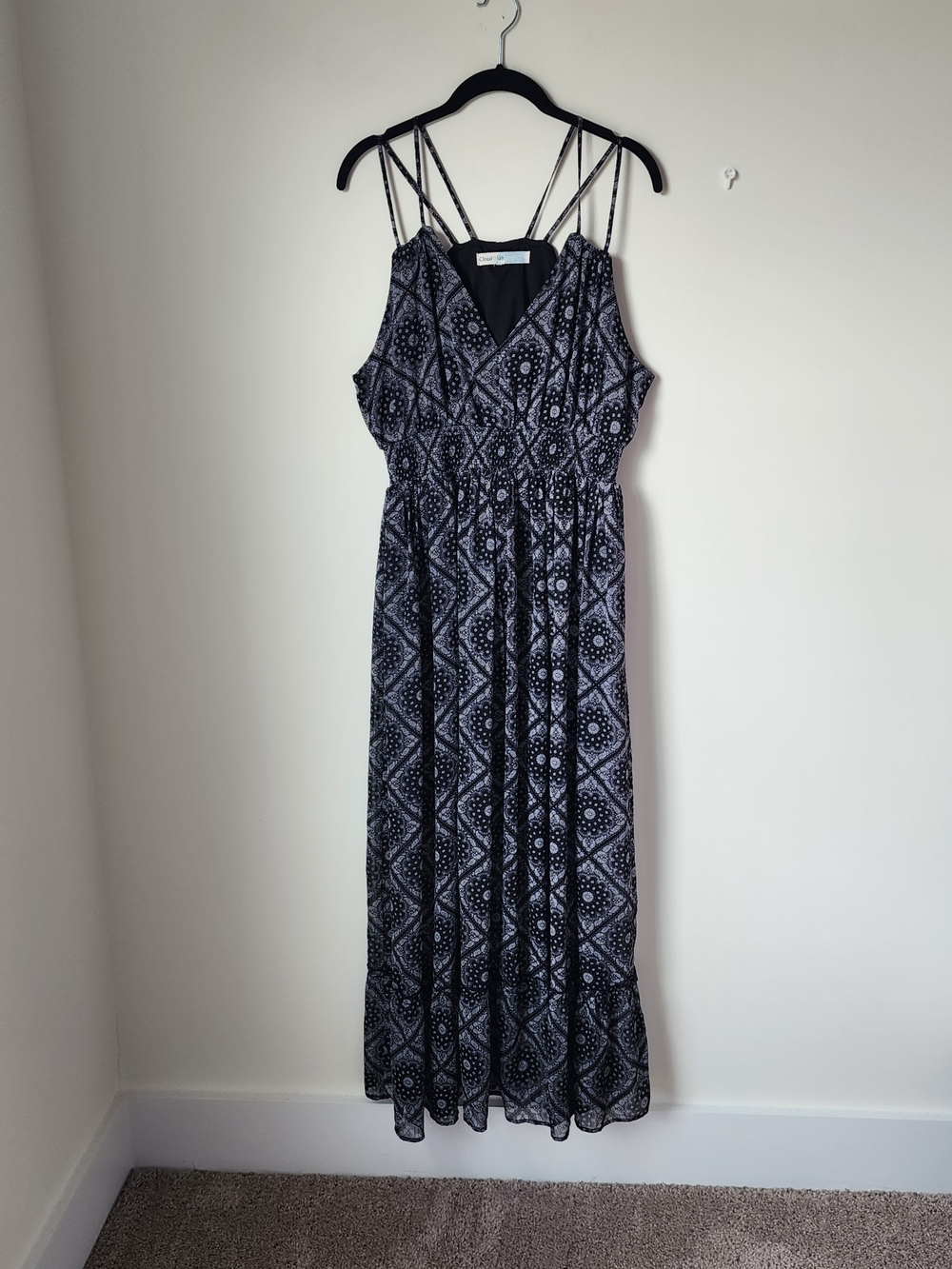 Black Patterned Maxi Dress
